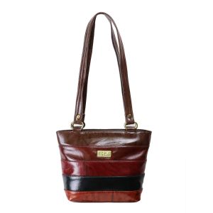 Stylish leather multi color  handbag