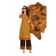 Women's cotton dress material in honey color