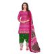 Women's printed cotton dress material in pink