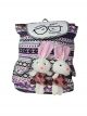 Twin Rabbit Design Soft Backpack for Girls with 4 Side Pockets