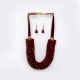 EMM's Pearl Studded Red Necklace Set For Women/Girls